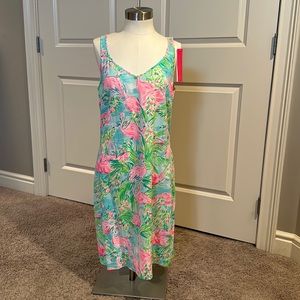 Lilly Pulitzer adrianna tank sundress floridita perfect Florida flamingo print M